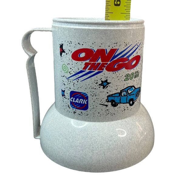 Road Warrior CLARK Gas Station Reusable Travel Mug Wide Base Non-Slip Blue 90s - Picture 3 of 13